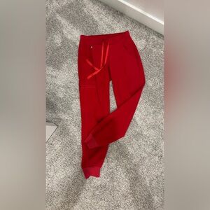 Figs Red Jogger Pants